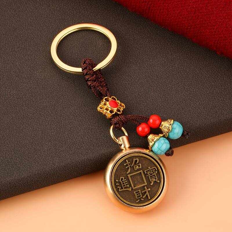 Amuleta cu zodia bivol si moneda chinezeasca