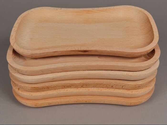 Set 6 farfurii lemn 30 x 15 cm