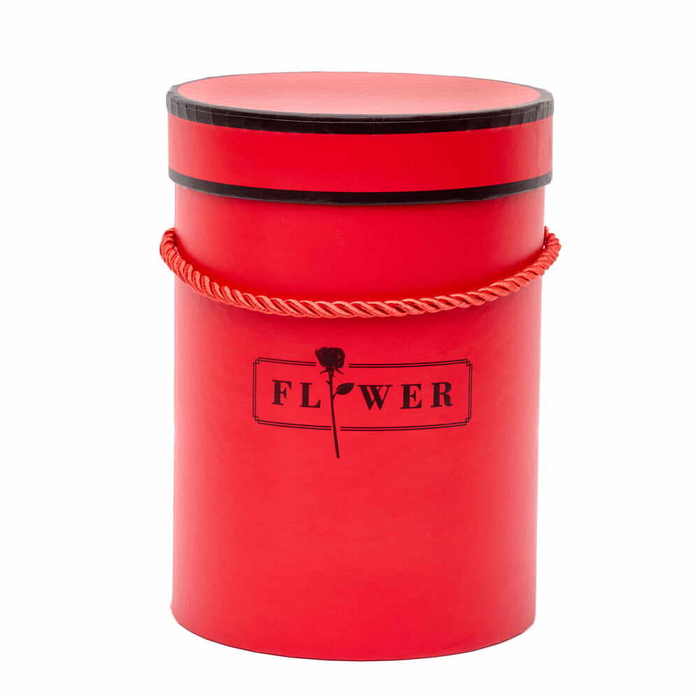 Cutie cilindrică mică cu mâner - roșu