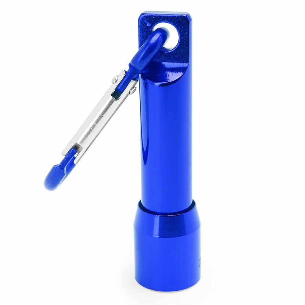Lanternă LED mini cu breloc carabină - albastru