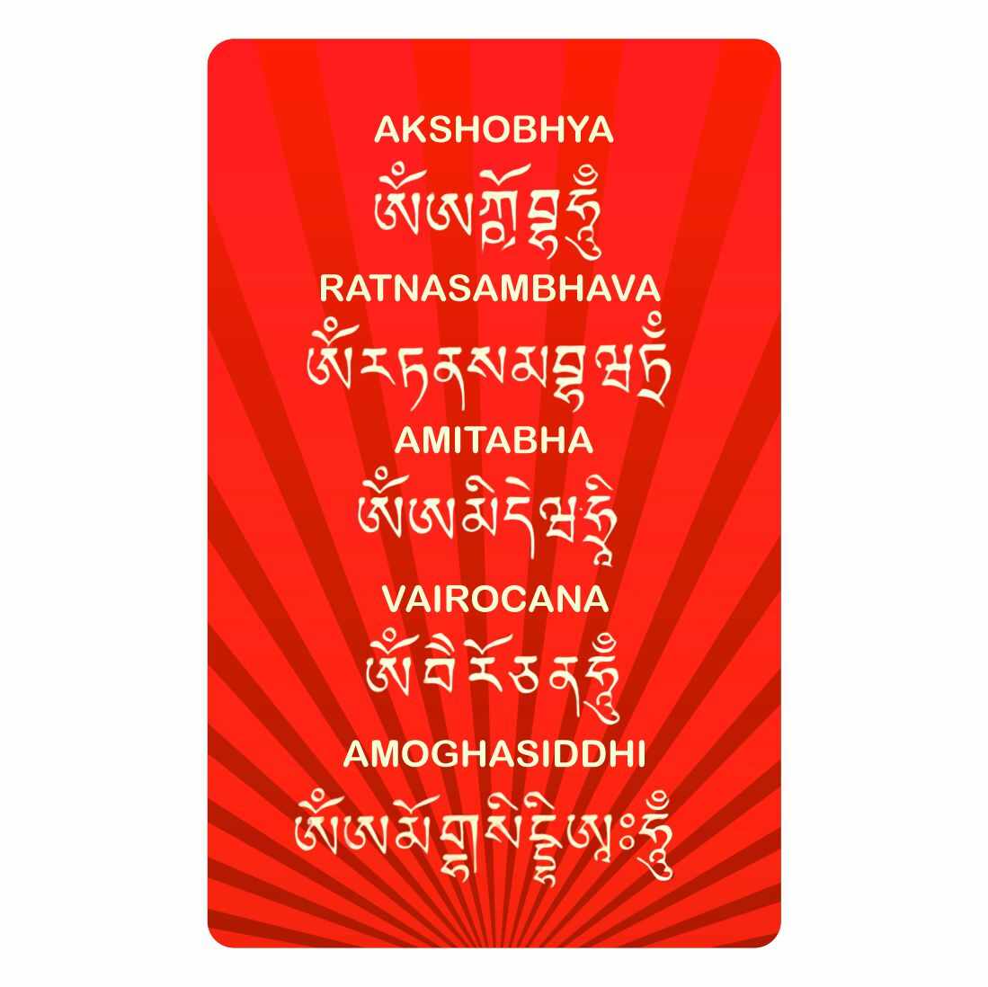 Card cu Buddha Medicine Amitabha Rosu Gau